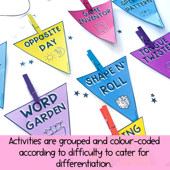 Spelling Pack | Bunting Flags & Worksheets | Years 1 - 2