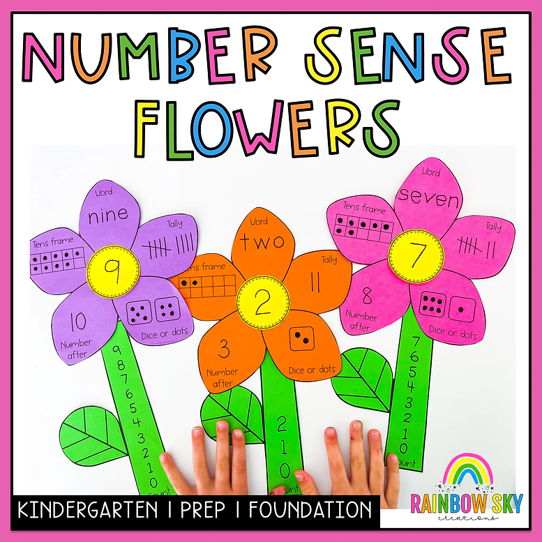 Number Sense Spring Craft Representing Numbers - Spring Number Sense Flowers Special (Kindergart ...