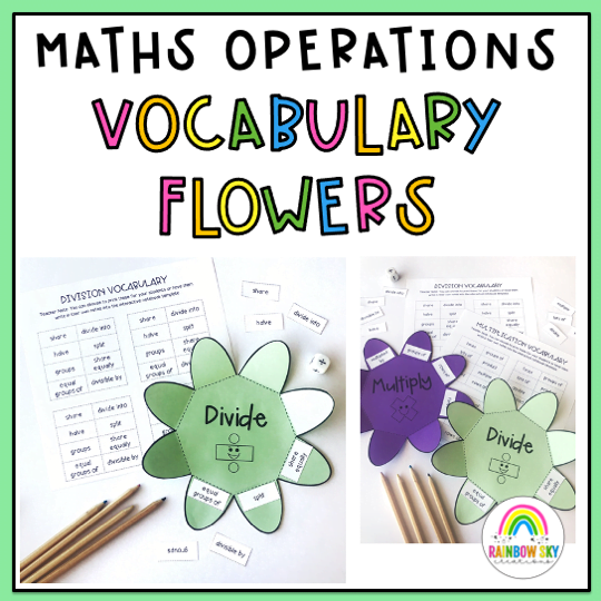 Math Operations Vocabulary Flowers