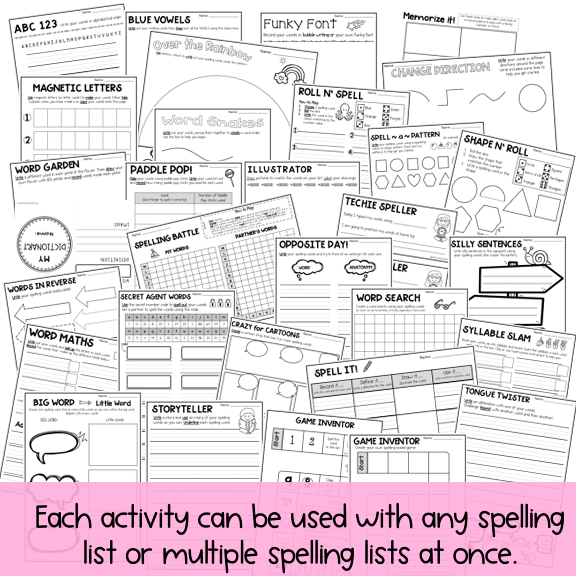 Spelling Pack | Bunting Flags & Worksheets | Years 1 - 2