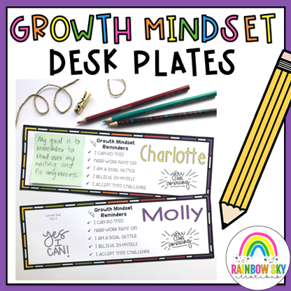 Growth Mindset Desk Plates