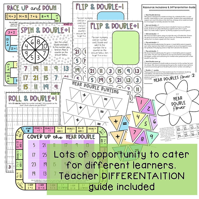 Near Doubles Games, Puzzles and Activities [Addition & Subtraction Strategies]