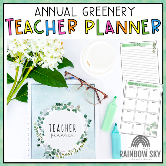 Teacher Planner | Annual Teacher Diary | Eucalyptus theme (Australian)