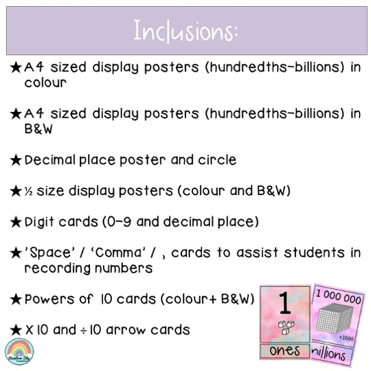 Place Value Posters - Interactive Place Value Chart (Pastel Theme ...