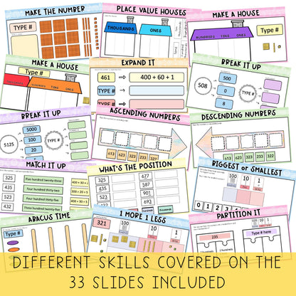 Place Value Warm-up Teaching Slides | 3 + 4 digits