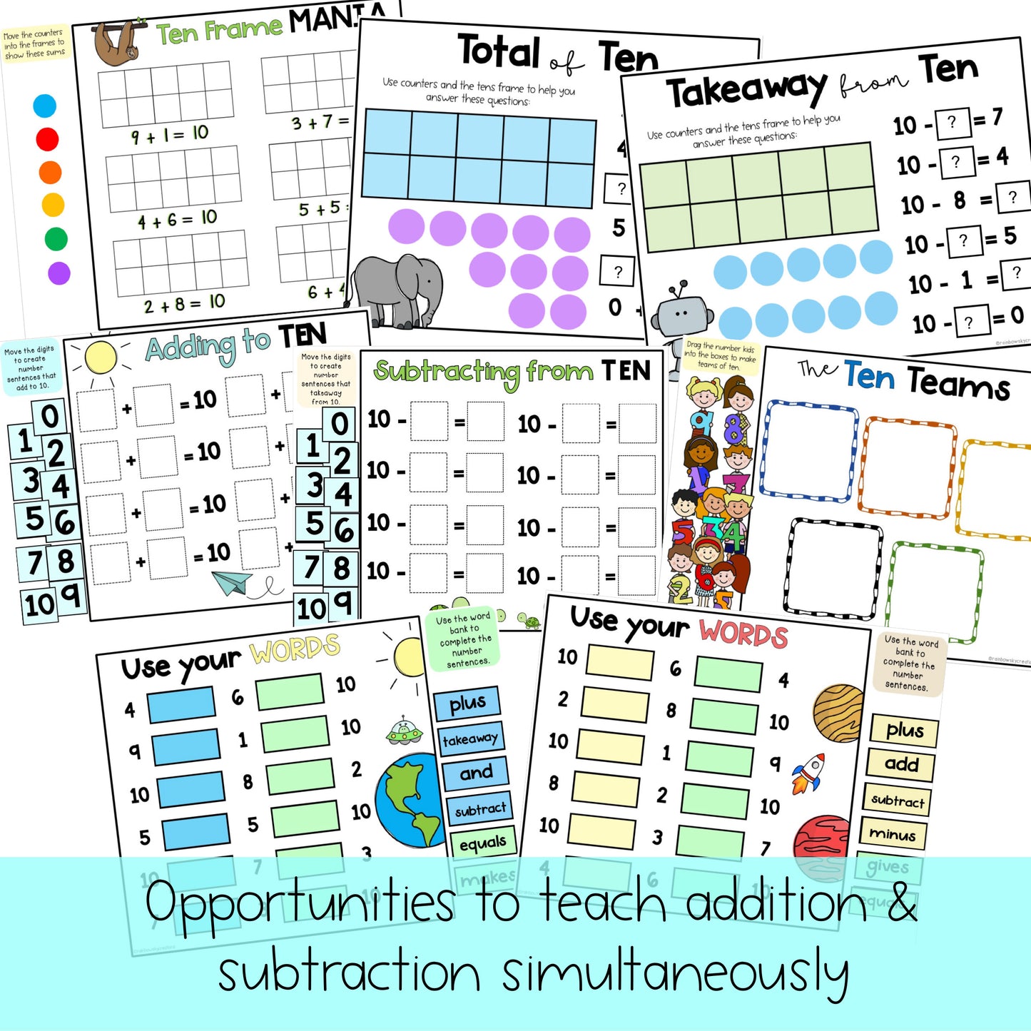 Digital Friends of 10: Addition and Subtraction [Distance Learning]