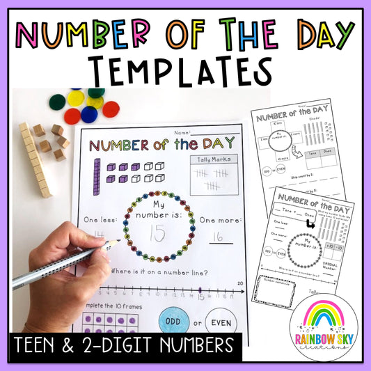 Number of the Day Templates | Teen and 2 Digit Number Sense