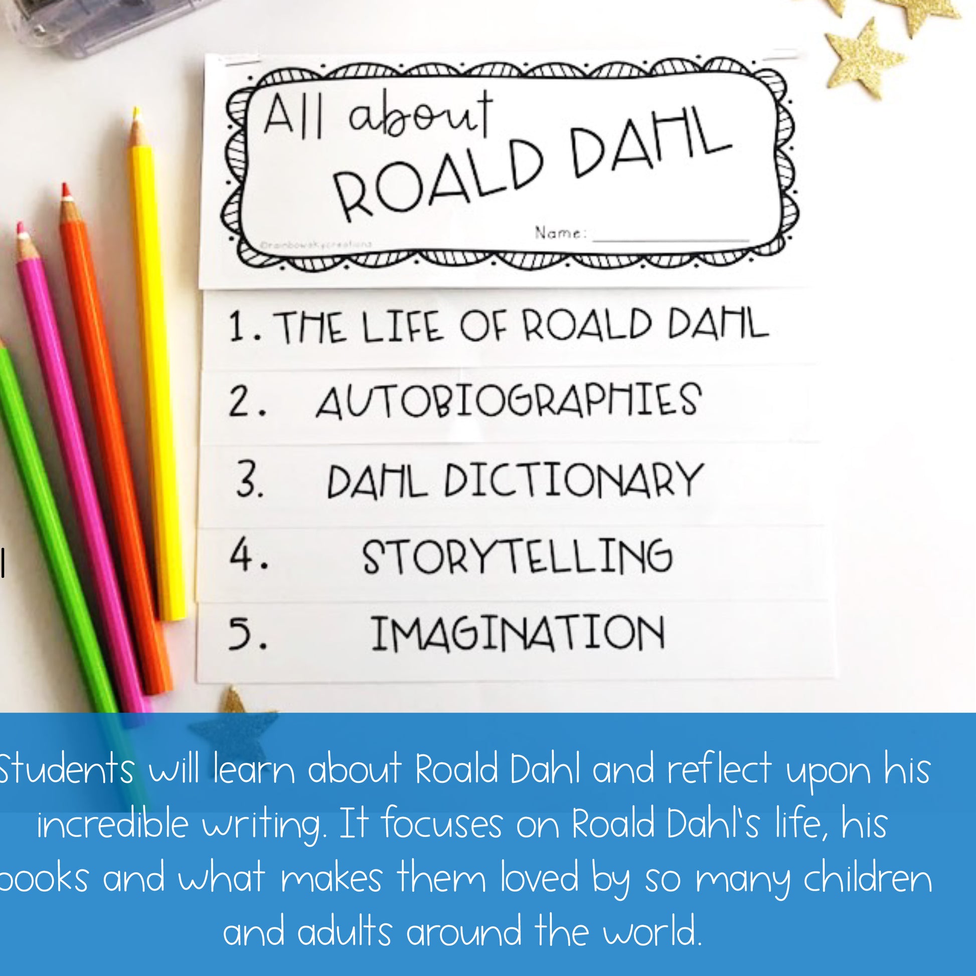 Roald Dahl Day Flipbook | Grades 3-6