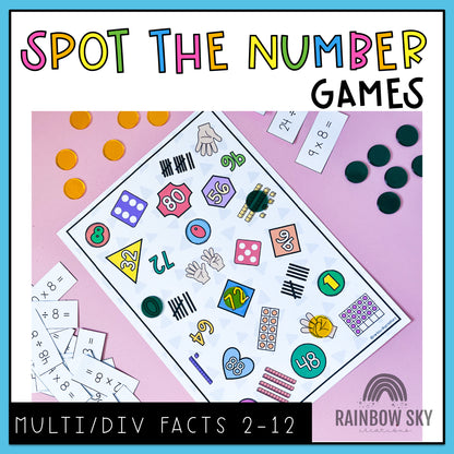 Spot The Number Games | Multiplication + Division Facts