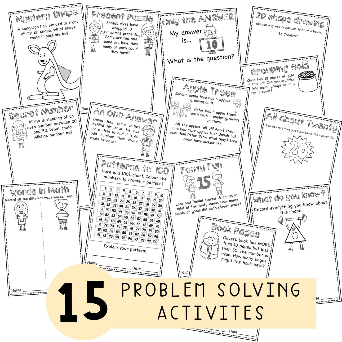 Word Problems | Problem Solving Activities [Kindergarten, Grade 1 & 2]